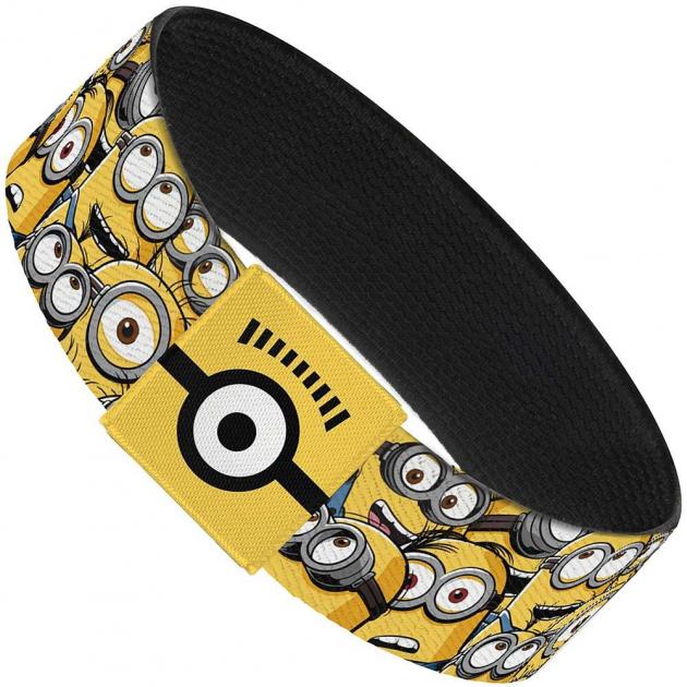 Elastic Bracelet - 1.0" - Cartoon Minion Poses Stacked
