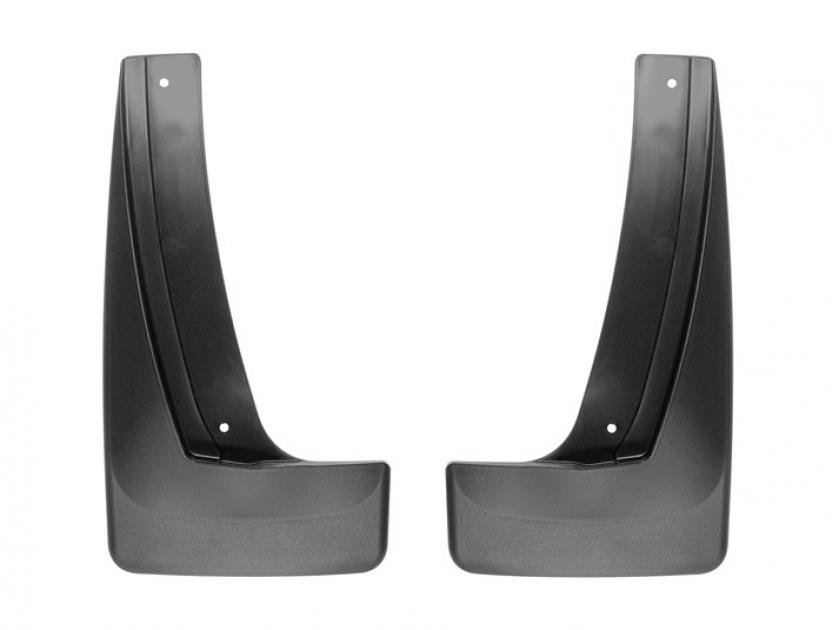 Weathertech MF120079, Mud Flap, DigitalFit (R), Direct-Fit, Set of 2, Contoured, Without Logo, Black, Thermoplastic, QuickTurn ™ Fastening System, Without Anti-Sail Brackets, Weights Not Included