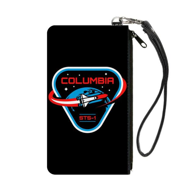 Canvas Zipper Wallet - SMALL - COLUMBIA STS-1 Space Shuttle Black/White/Blues/Red