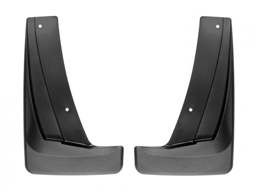 Weathertech MF110079, Mud Flap, DigitalFit (R), Direct-Fit, Set of 2, Contoured, Without Logo, Black, Thermoplastic, QuickTurn ™ Fastening System, Without Anti-Sail Brackets, Weights Not Included