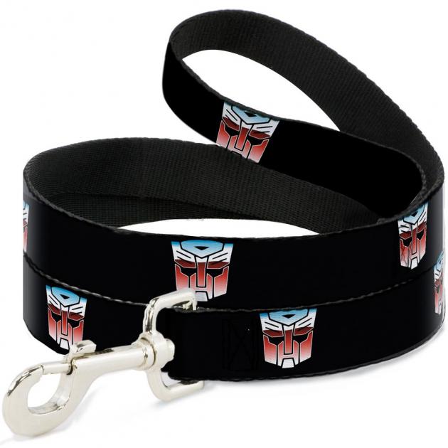 Dog Leash Autobot Logo Repeat Black/Blue-Red Fade