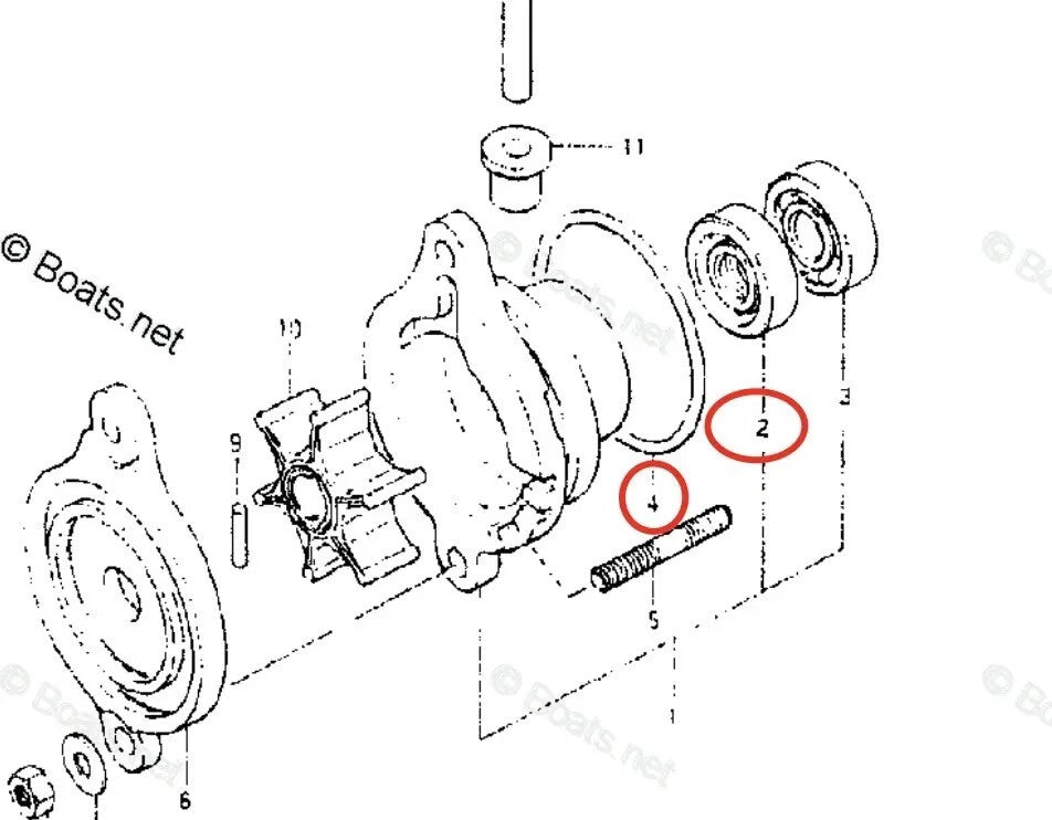 Lower Unit Seal Kit for Suzuki DT2 2HP, DT2.2 2.2HP (2X) 09289-10005, 09280-48002