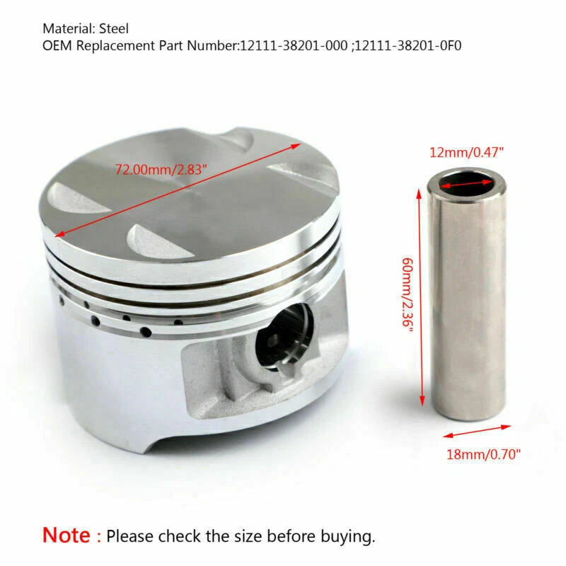 Piston Ring Kit for Suzuki DR250 GN250 (1982–2001) STD Bore 72.00mm T9