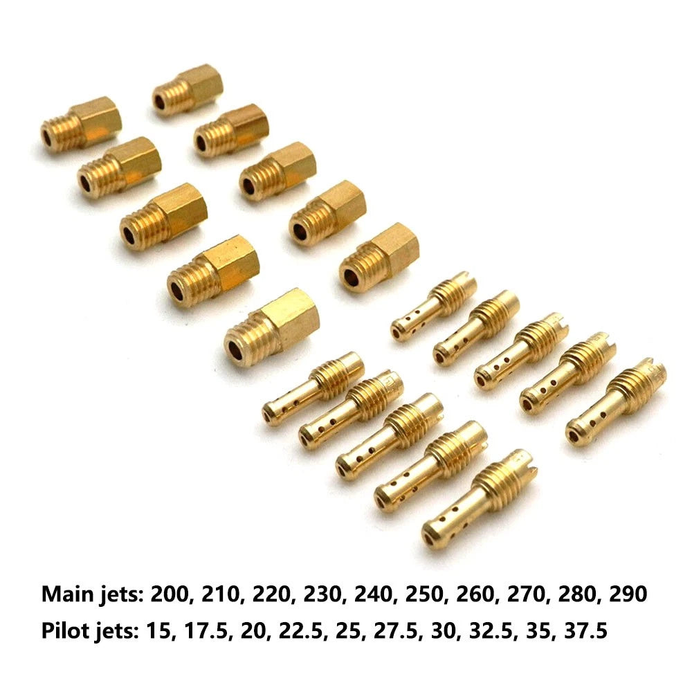 10Pcs Carburetor Main & Pilot Jets Kit for Mikuni TM TMX VM VM22
