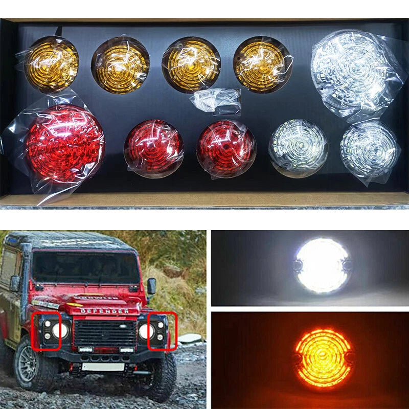 Complete LED Light Upgrade Kit 10pcs for Land Rover Defender (1990–2016)