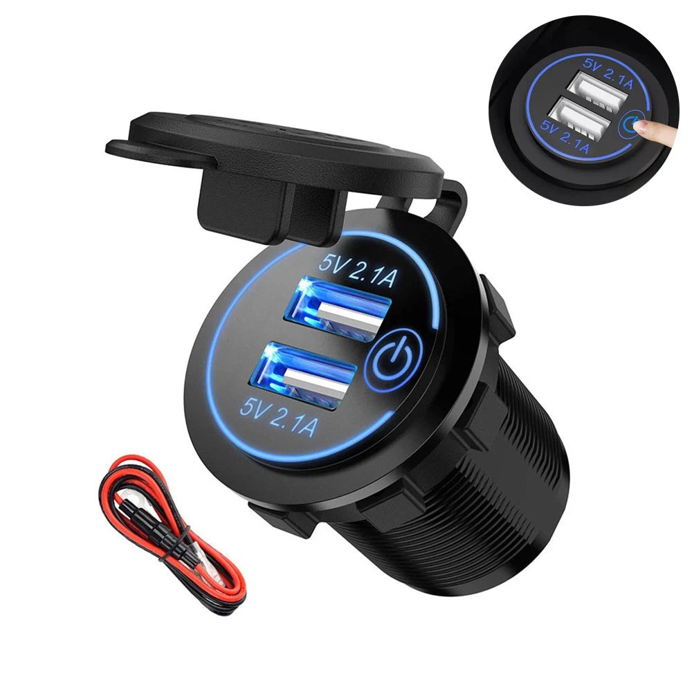 Cigarette Lighter Socket USB Charger for Car (Waterproof)