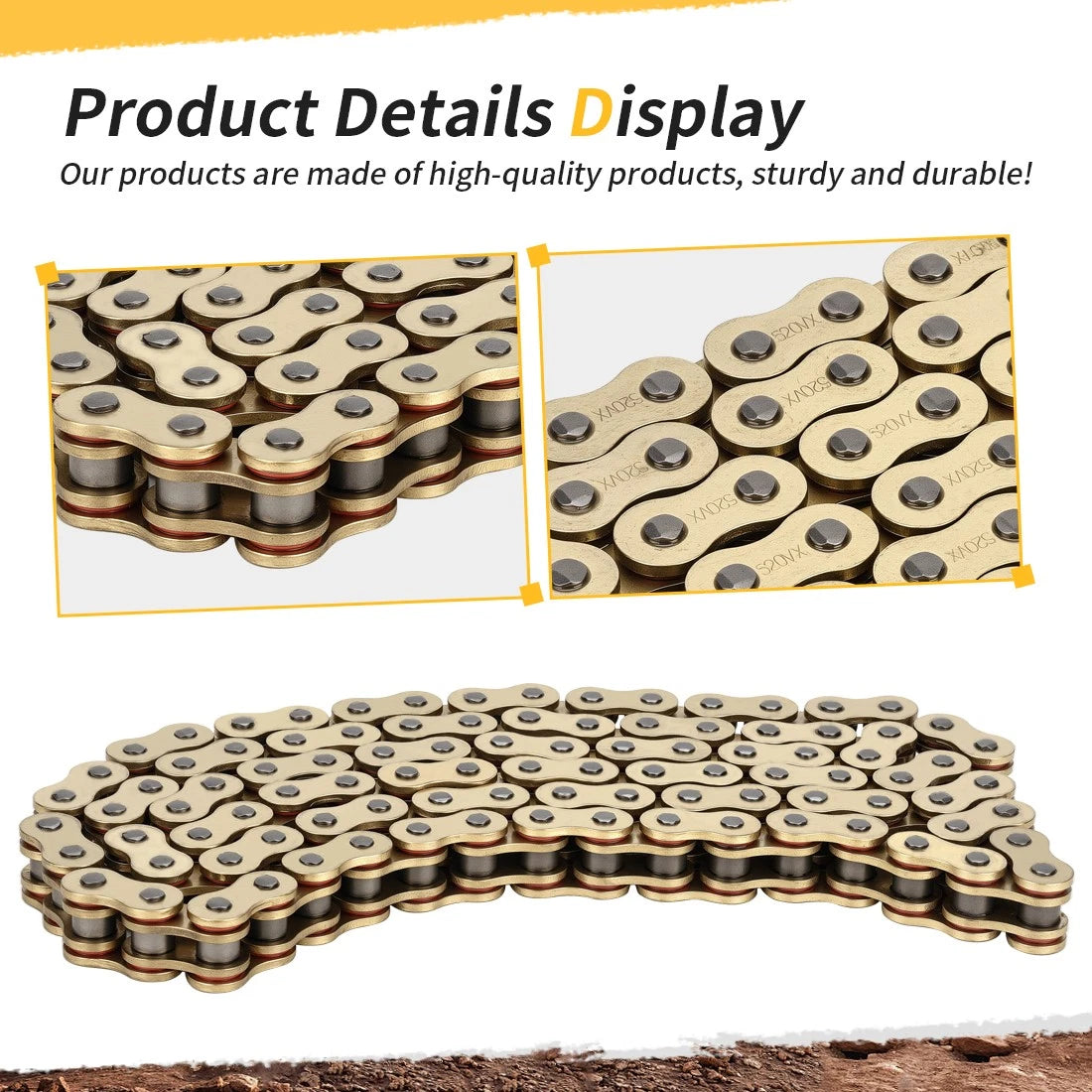 Gold Drive Chain + Drive Sprocket for Yamaha Raptor 700 (2006–2024)