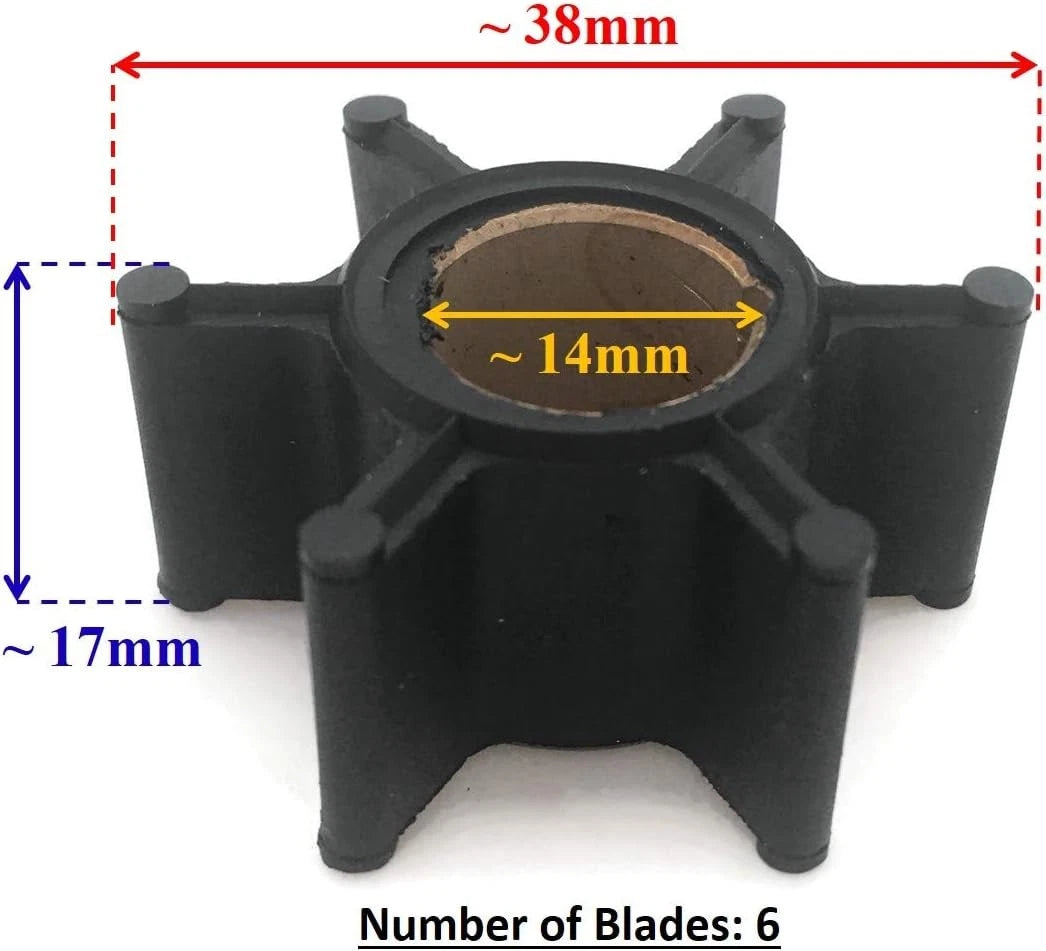 Water Pump Impeller 0389623 for Johnson Evinrude OMC 6HP 9/12HP (N/A)