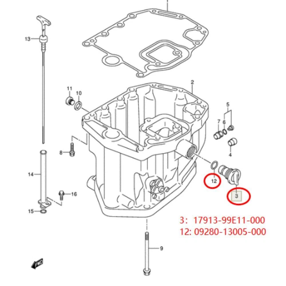Flush Plug & Seal for Suzuki Outboard 4-Stroke 25-140 HP (17913-99E12)