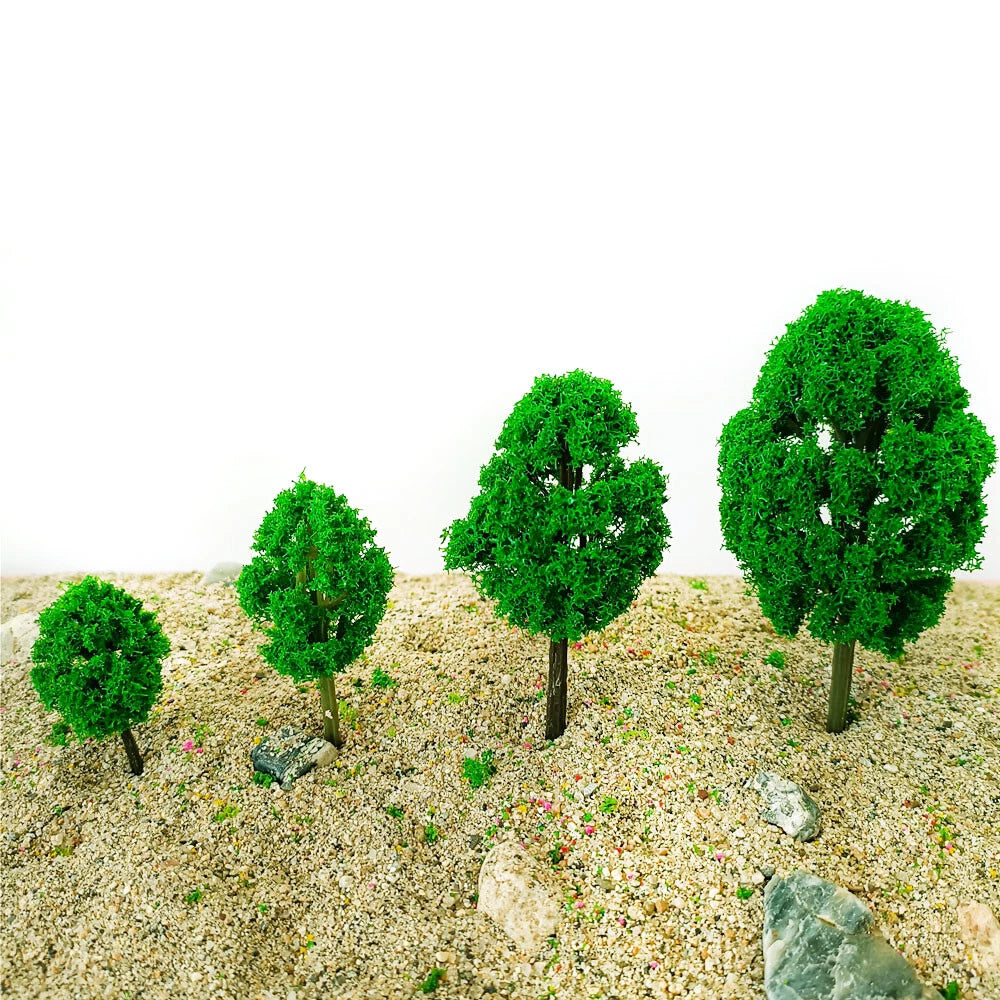 10Pcs Model Trees for Garden Train Railway Diorama (HO N Scale)