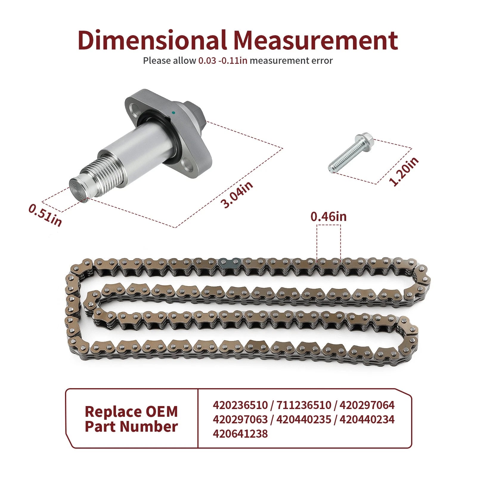 Aluminum Timing Tensioner w/ Cam Chain for Can-Am Commander Outlander Renegade (2011–2023)