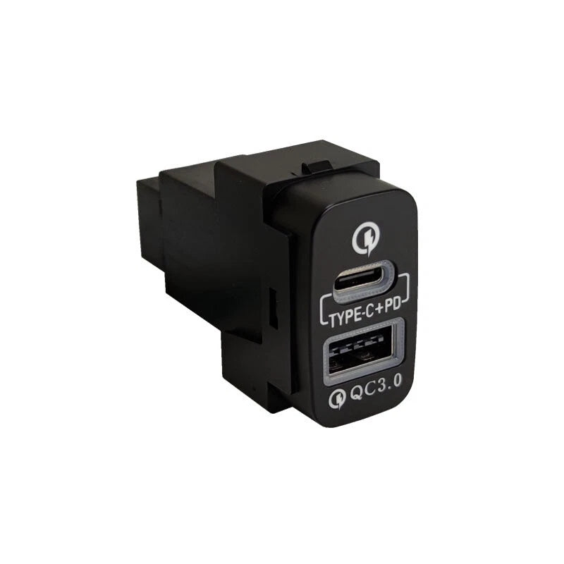 USB-C PD + USB-A QC3.0 Charger Kit for Mitsubishi Outlander Pajero (2006–2015)
