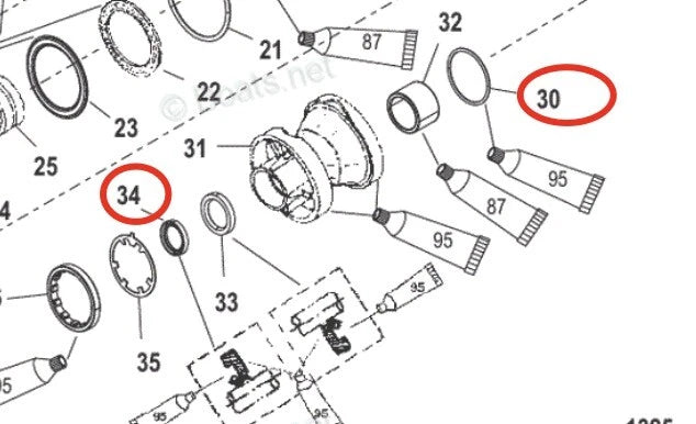Lower Unit Seal Kit for Mercury Marine 2-Stroke 65-225 HP (8M0204670, 18-2076)