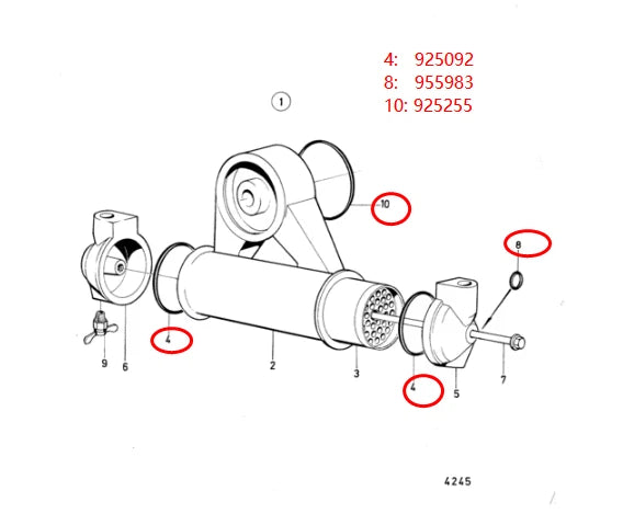 Oil Cooler Seal for Volvo Penta AQ120-AQ170 925092 925255 925983