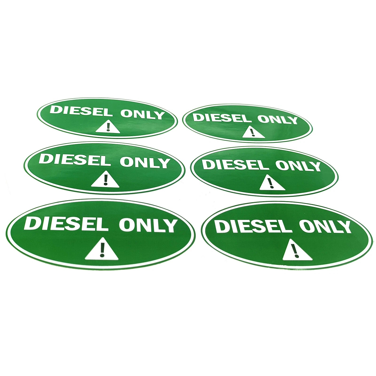 Set of 6 Diesel Only Stickers 2" x 4" Round