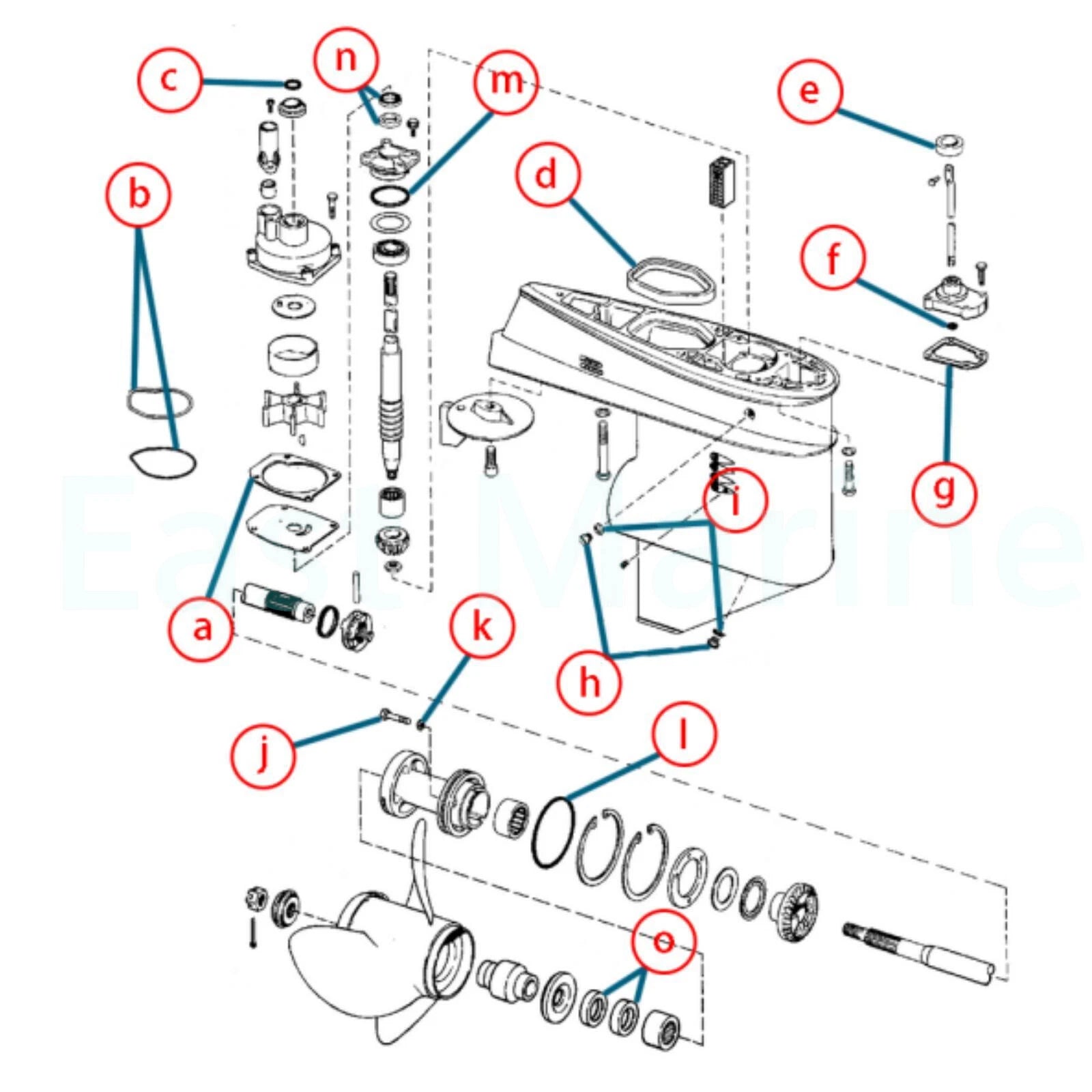 Gearcase Seal Kit 18-2659 for Johnson Evinrude Outboard