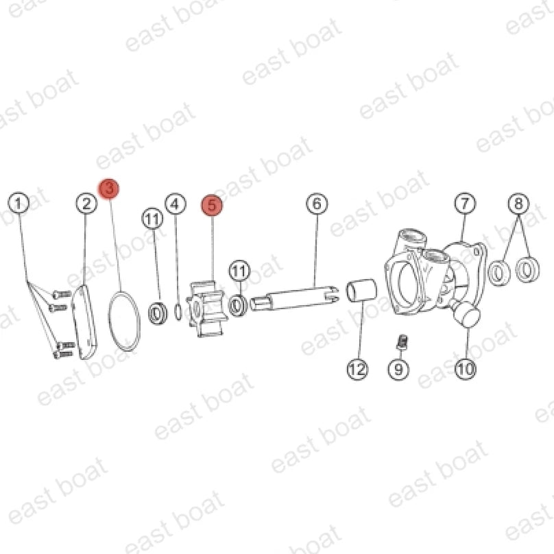 Repair Kit 132-0316 132-0315 for Onan Raw Pumps (132-0277)