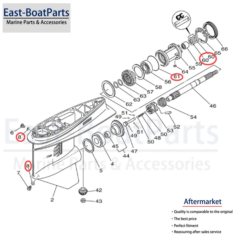 Propeller Shaft Seal Kit for Yamaha Outboard (93210-86M39, 932-1086M-39)