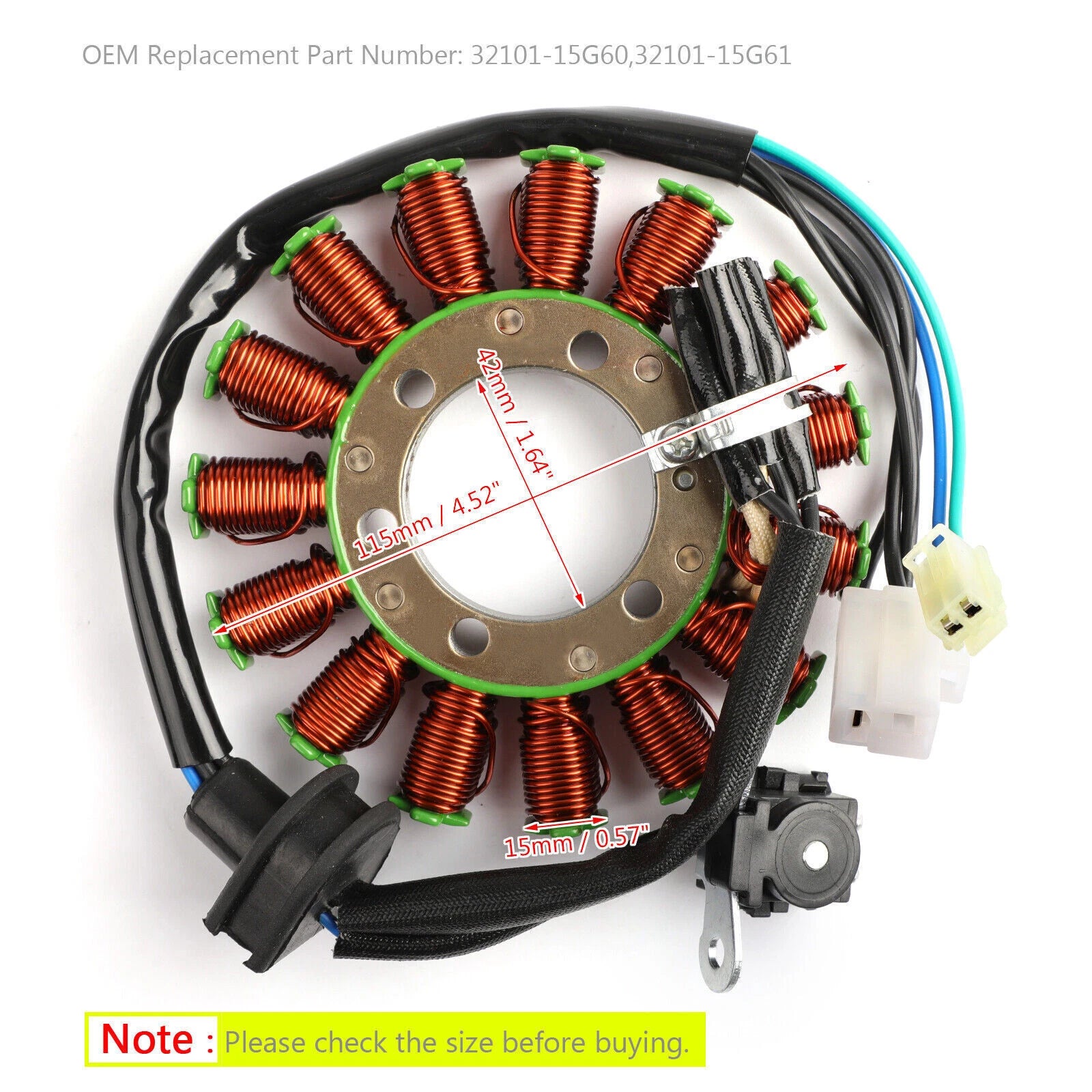 Generator Stator for Suzuki Burgman 400 AN400 AN400Z ABS (2011–2016) 32101-15G61