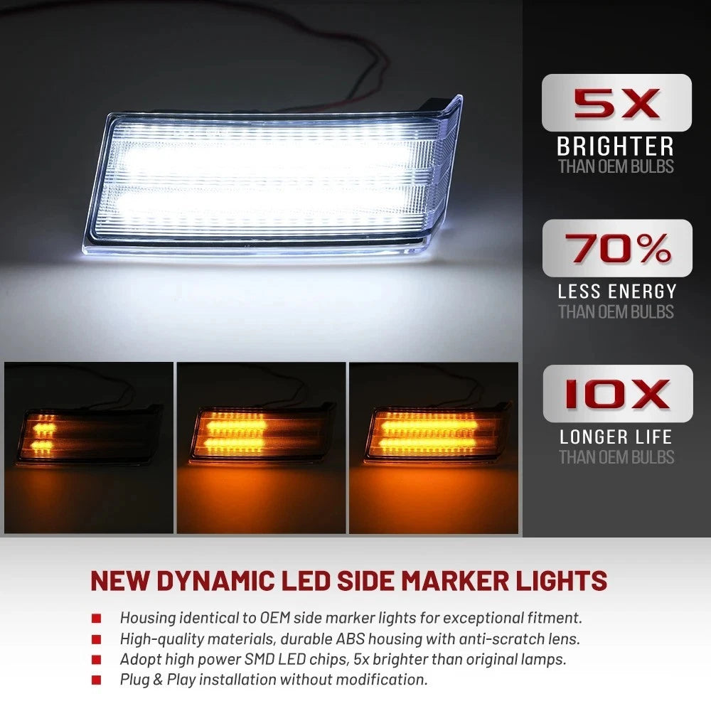 Smoked Dynamic LED Turn Signal Foot Step Lights for Freightliner Cascadia (2018–2025)