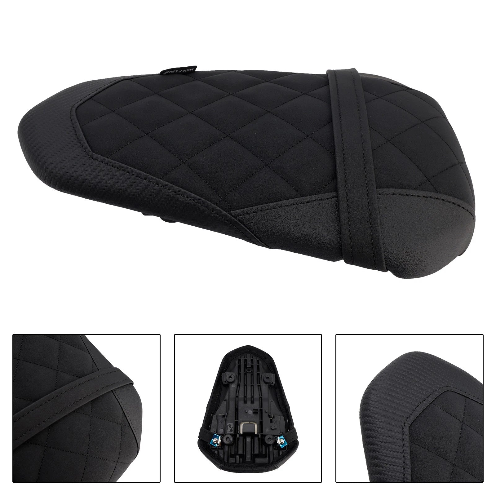 Rear Seat Passenger Cushion for Yamaha YZF-R3 MT-03 (2015–2023) Black PU