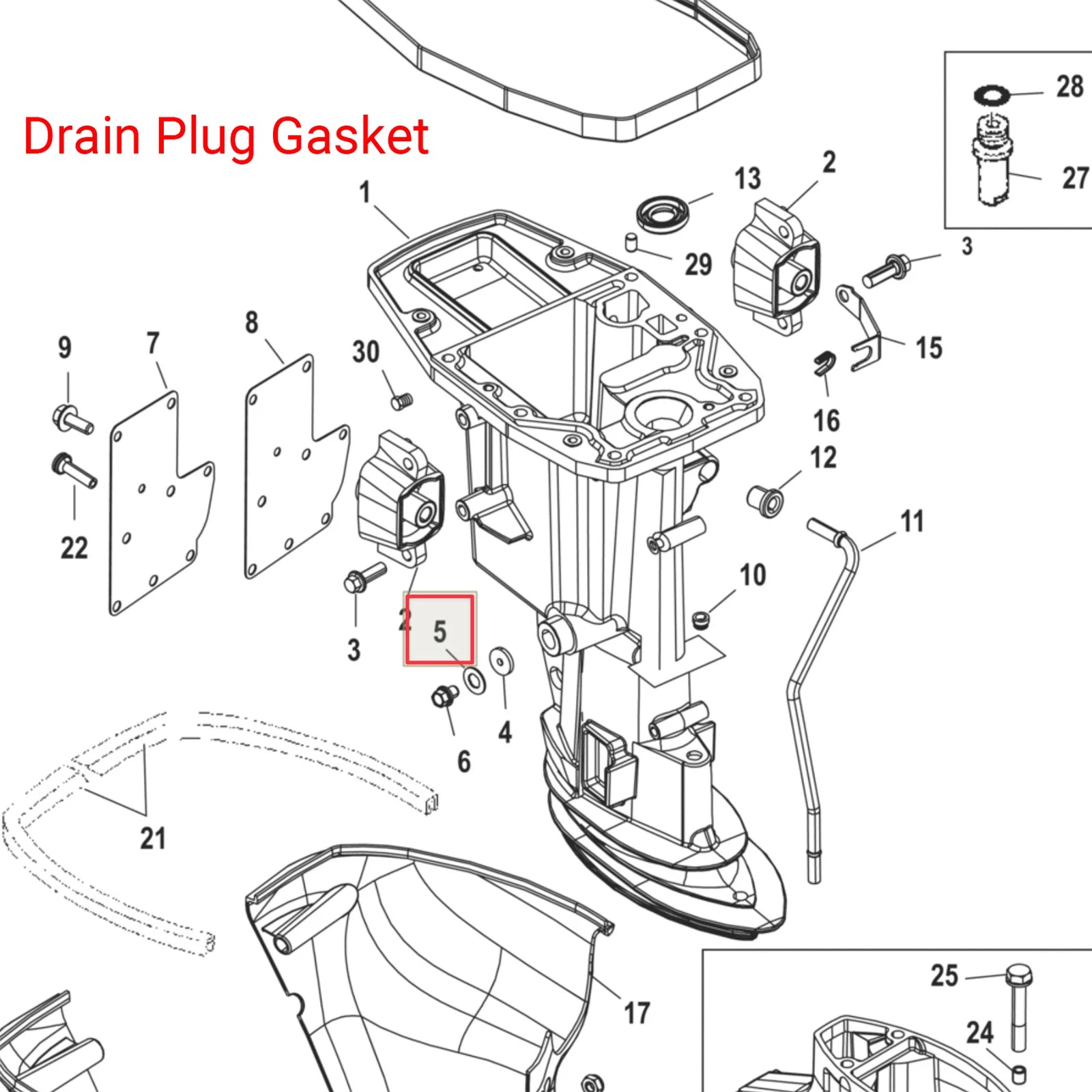 Drain Screw Gasket & Oil Plug Seal for Mercury Mariner (8M0204692)