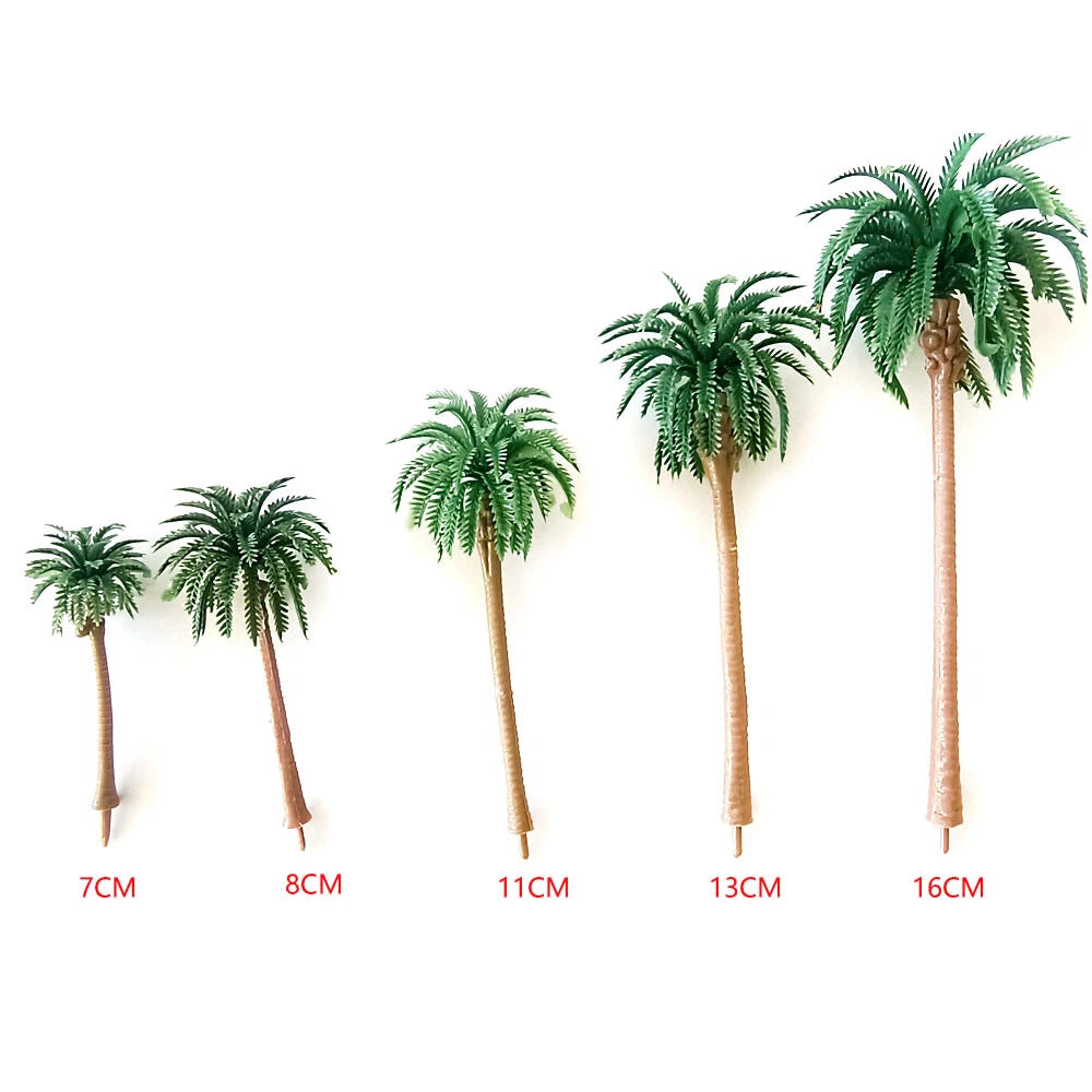10pcs Miniature Coconut Palm Trees for Landscape Garden Park Railway
