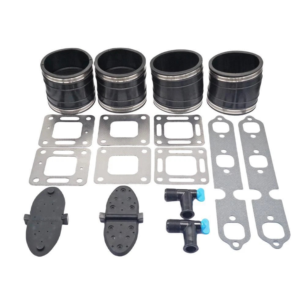 2 Sets Exhaust Manifold Kit for Mercruiser GM 229/262 CID (1983–0M SN#s) 4"