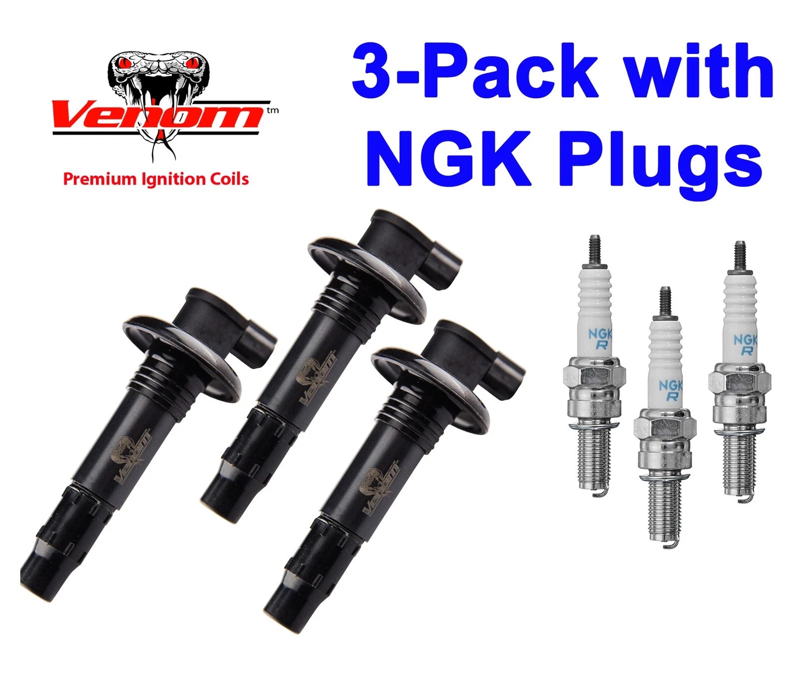 3-Pack Ignition Coil & Spark Plug for SeaDoo Sportster Utopia SP 4-Tec