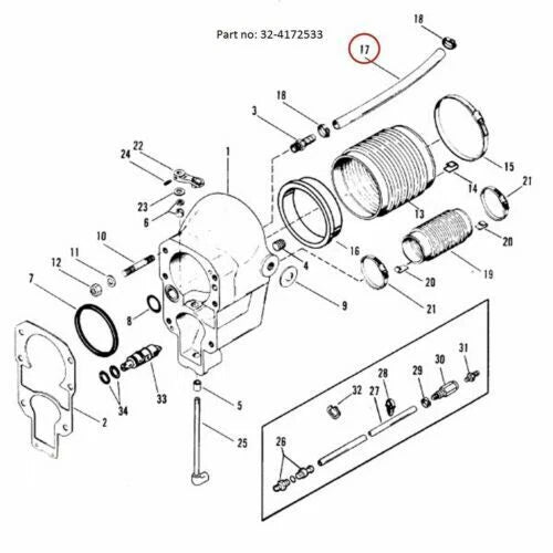 Water Hose for Mercruiser Alpha Gen 1 & 2 (32-4172533, 32-8M0062309)