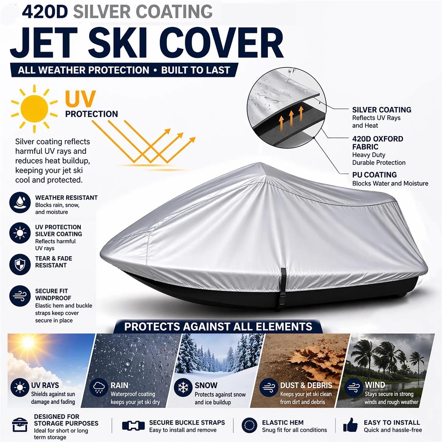 Cover for Sea Doo Wake Pro 215 (2009) - 420 Denier PWC Protection