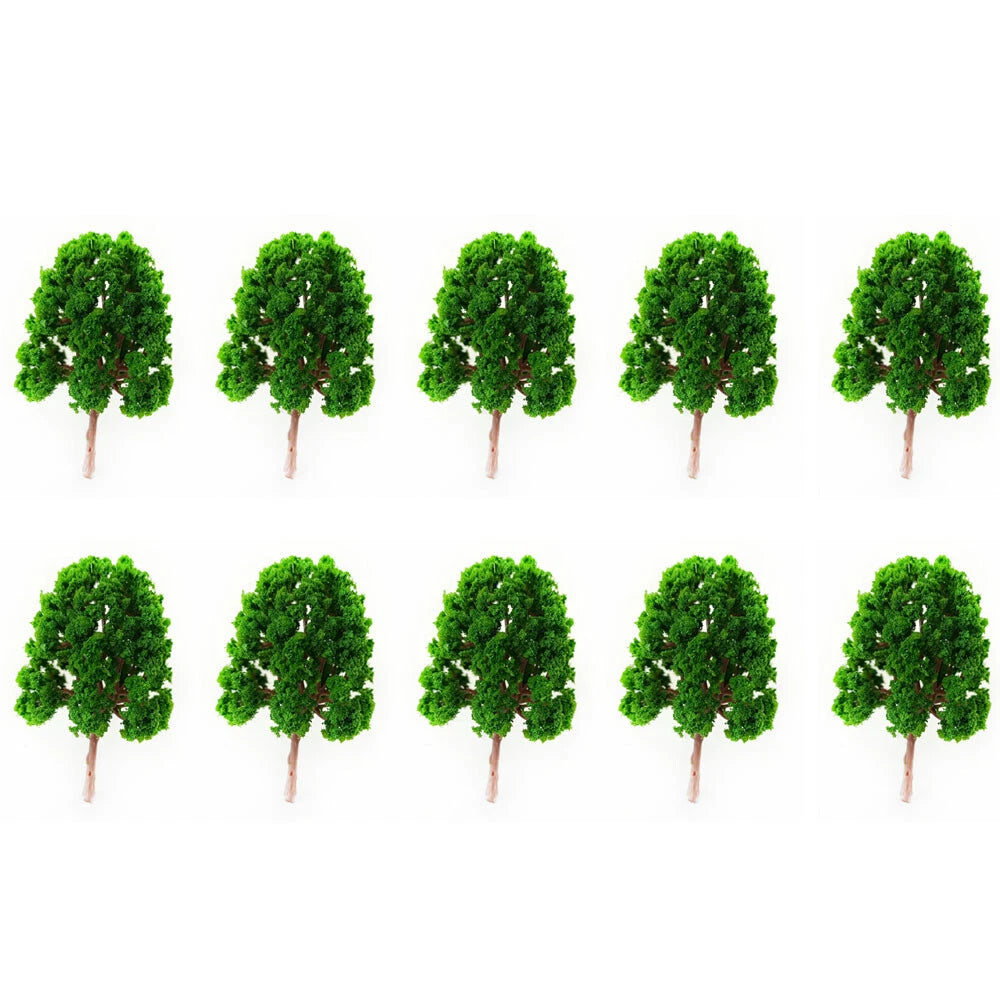 10Pcs 7cm Model Trees for HO OO Scale Wargame Park Garden Scenery