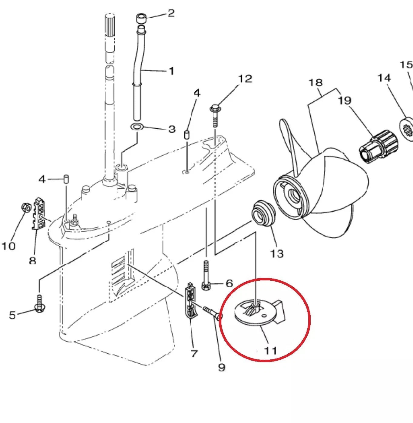Zinc Trim Tab Anode for Yamaha Outboards (Counter Rotation) 6K1-45371-02-00
