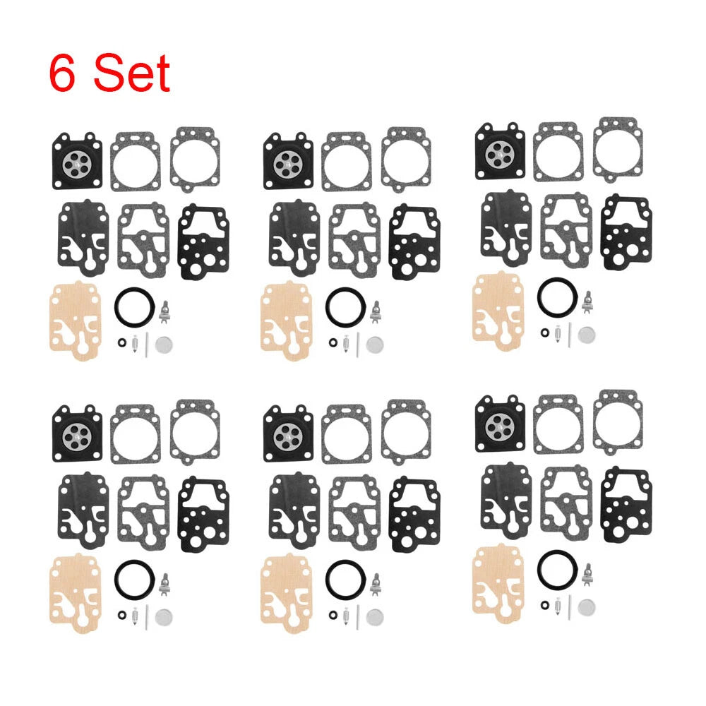 Set of 6 Carburetor Rebuild Kits for Walbro K20-WYJ D20-WYJ K10-WYB