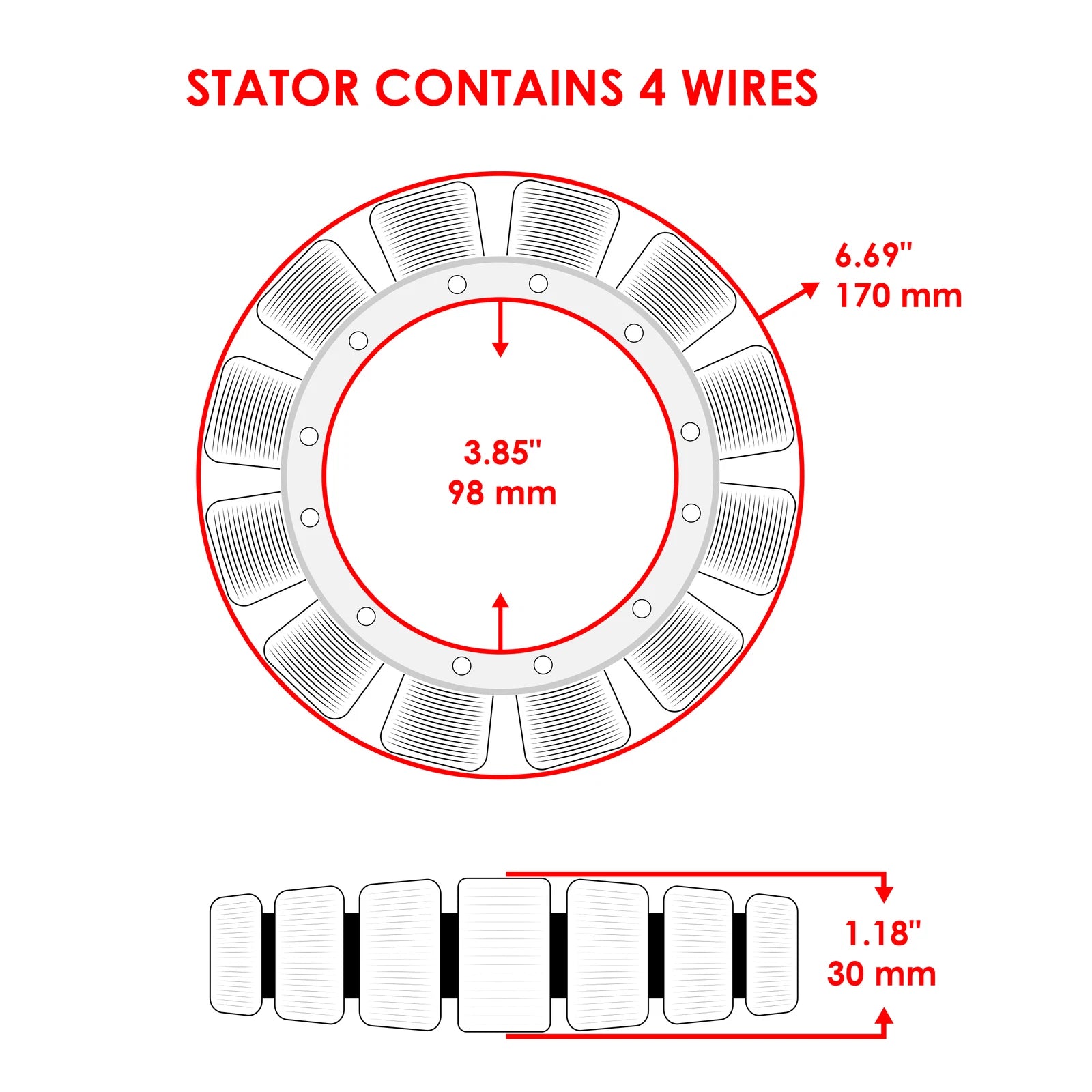 Stator for Mercury Outboard 115Hp 115 Hp Elpto Exlpto Jet 80 2-Stroke (1994–2006)