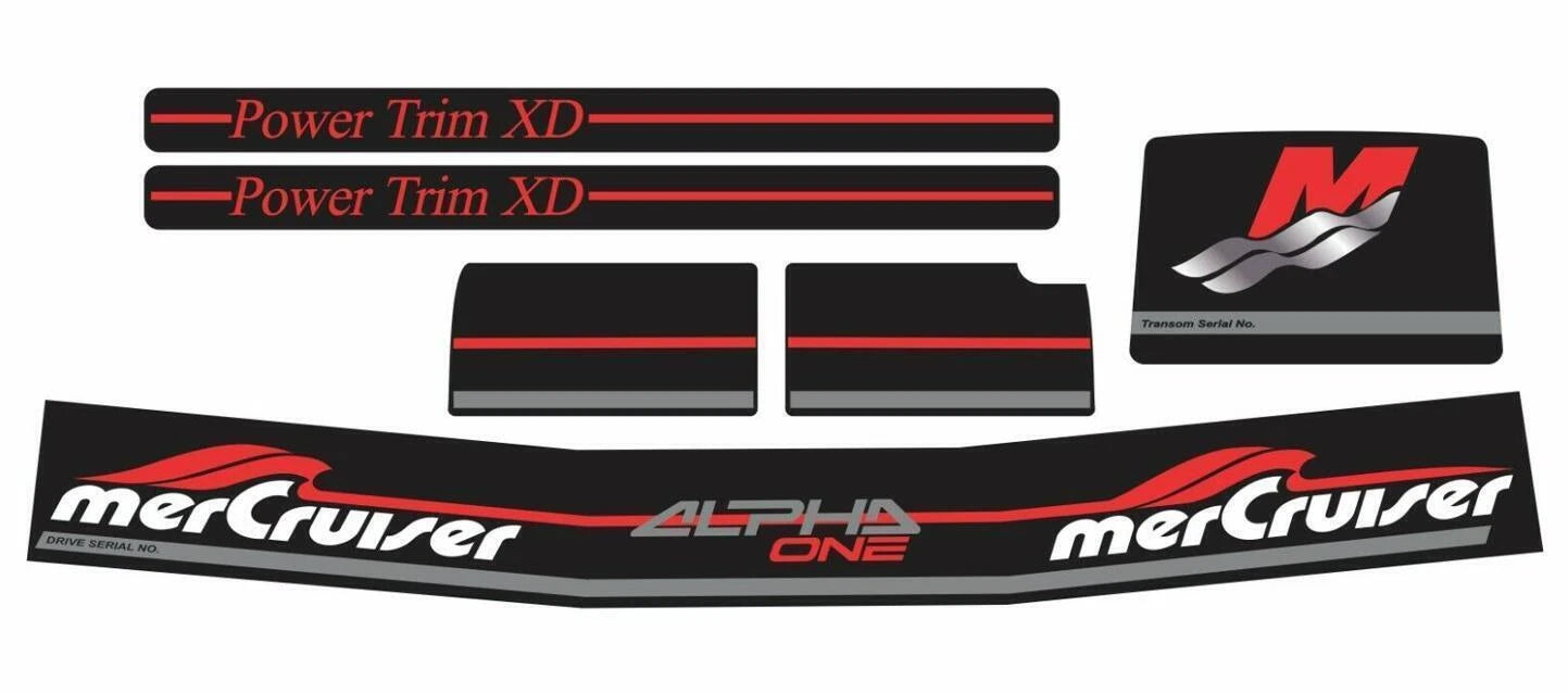 Complete Alpha One Gen Two Sticker Set for Mercruiser