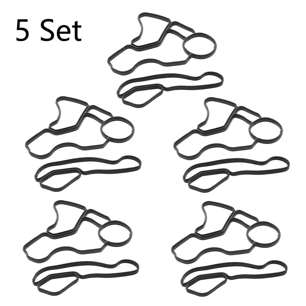 5 Pair Oil Filter Cooler Housing Gasket Seal for BMW (11427525335, 11428637821)