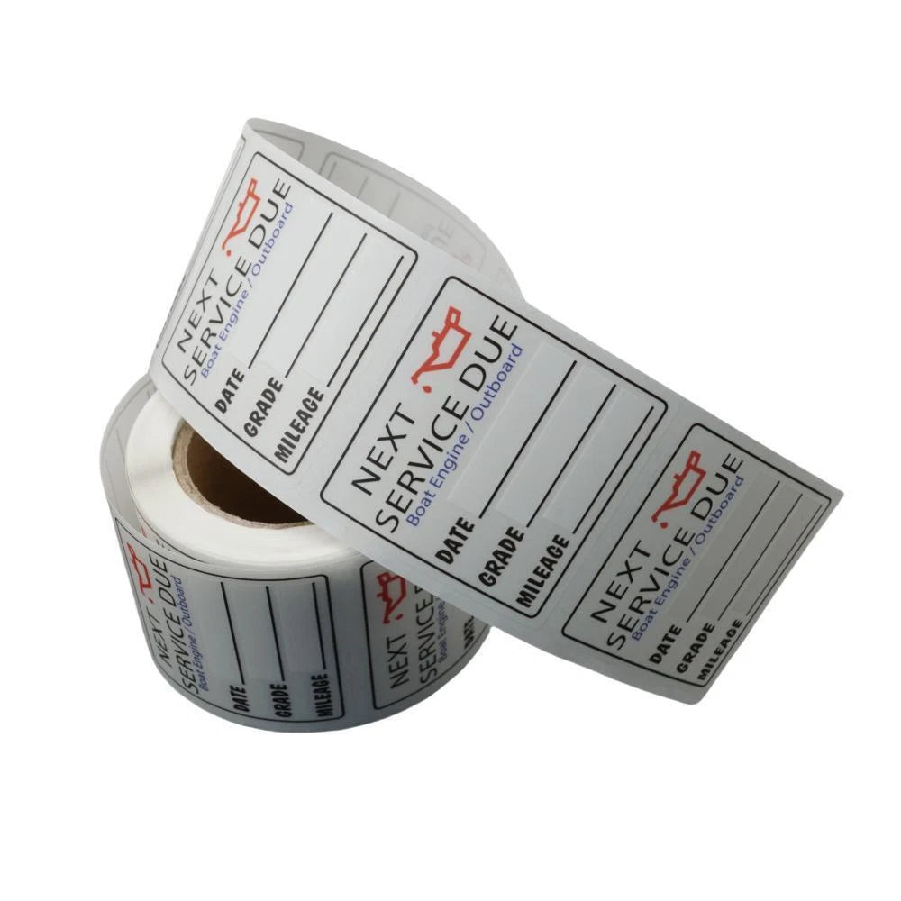 Set of 200 Oil Change Service Reminder Stickers for Clear Windows