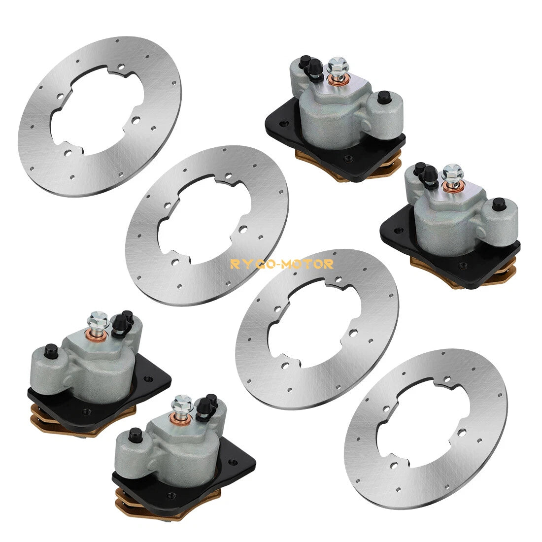 Front Rear Brake Calipers & Disc Rotors for Arctic Cat Wildcat Trail 700 (2014–2017)