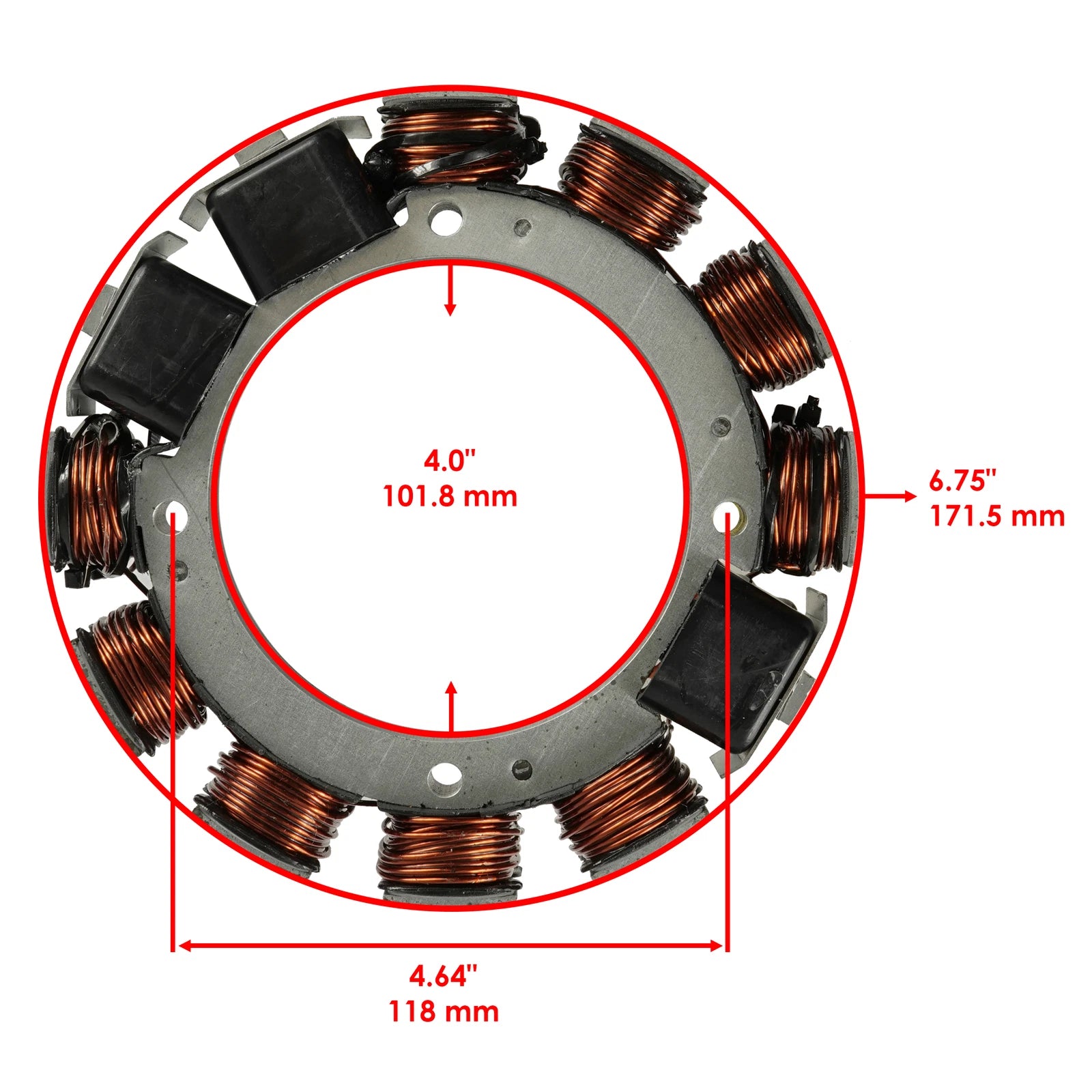 Stator for Evinrude Johnson Outboard 185HP 6Cyl (1993–1994) 0584643 0763779 35AMP