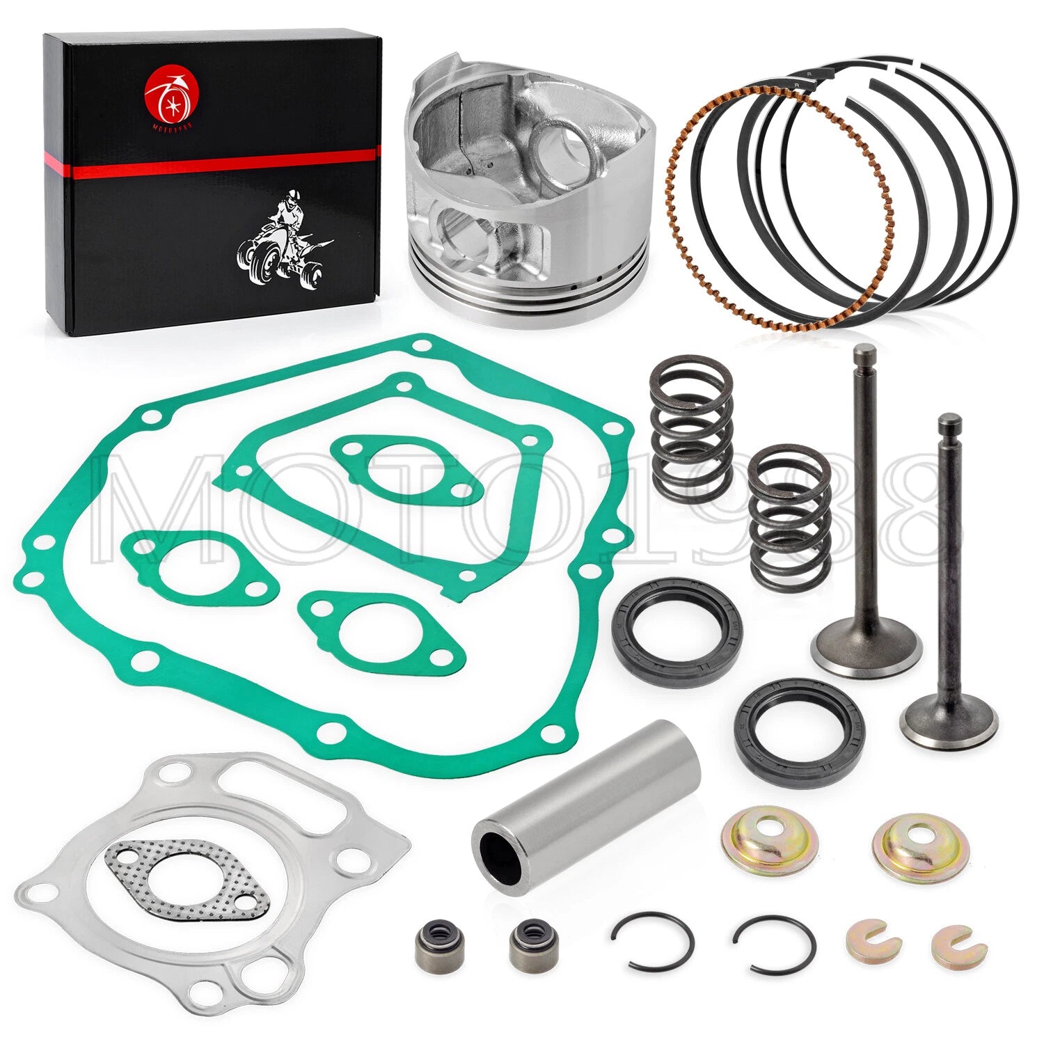 Engine Top End Rebuild Kit for Yamaha Golf Cart G16 G20 (STD Piston, Valve Gasket)