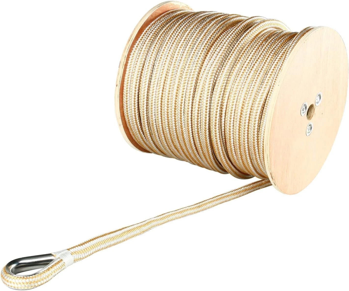 5/8" Double Braid Nylon Anchor Line with Stainless Steel Thimble (250FT)