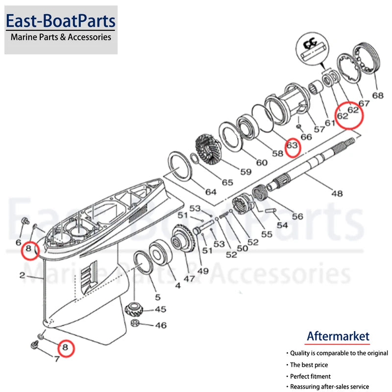 Seal Kit for Yamaha Outboard Gearcase (93101-30M17)