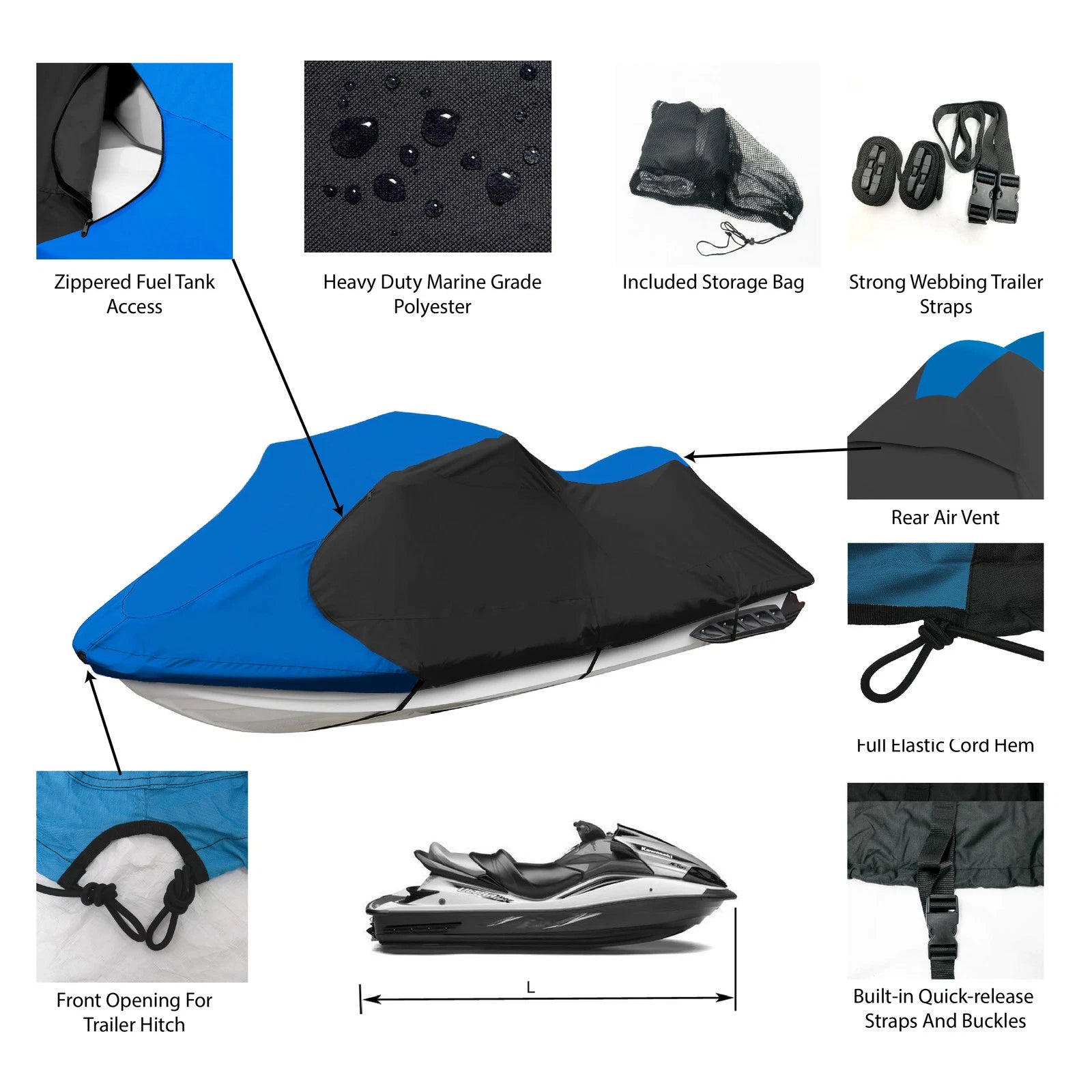 Jet Ski Cover for Tiger Shark Montego Daytona (1993–1997)
