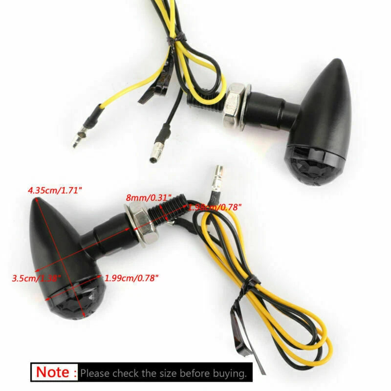 Universal Black Mini Bullet Turn Signal Indicator Light Smoke T9