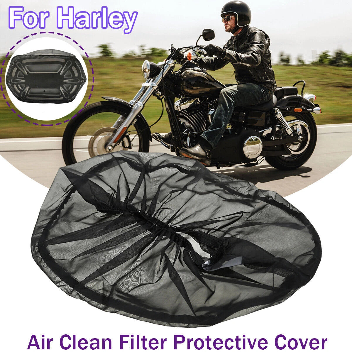 Air Filter Cleaner Rain Sock Cover for Harley Touring Softail Dyna