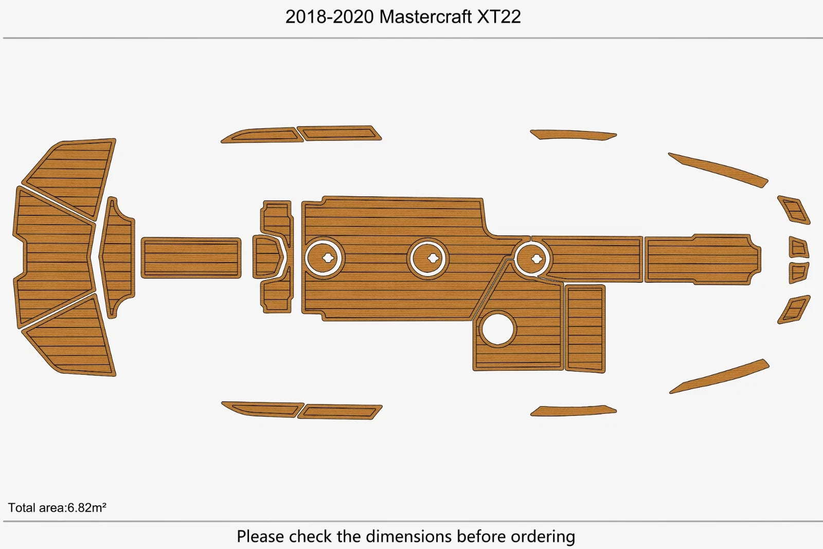 EVA Foam Teak Deck Flooring Mat for Mastercraft XT22 (2018)