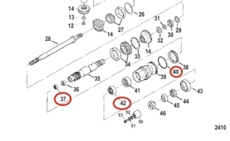 Lower Gearcase Seal Kit 2X 26-861695 25-805331 for Mercruiser Bravo III