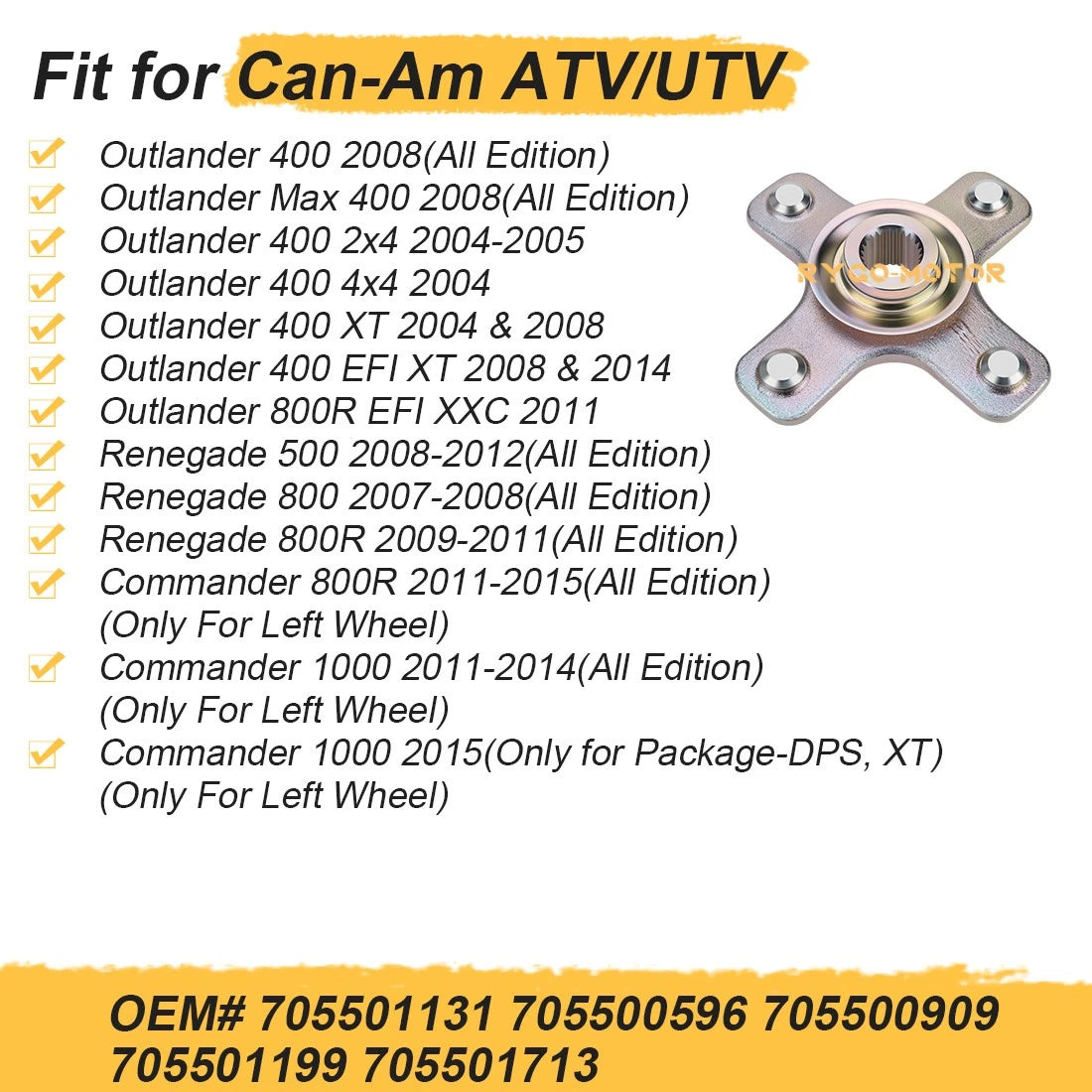 Wheel Hub for Can-Am Outlander 400 500 650 800 800R (2006–2018)