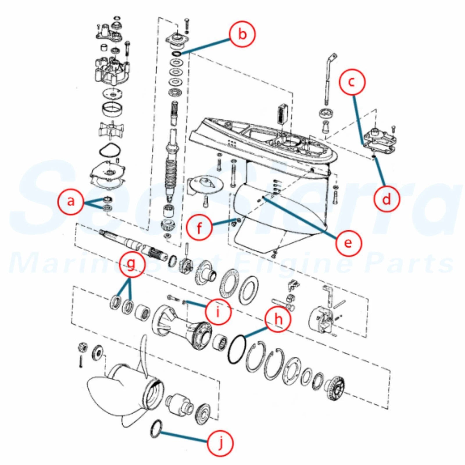 Gear Housing Seal Kit for Johnson Evinrude (18-2692, 86712)